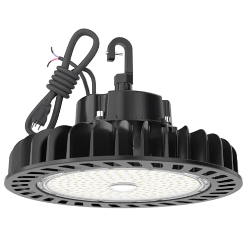 HYPERLITE UFO LED High Bay Light: 150W 21,750LM (145LM/W) 1-10V Dimmable High Bay Led Lights, UL Listed 4000K High Bay LED Lights for Shop Barn Garage, Alternative to 600W MH/HPS, 5-Year WNTY