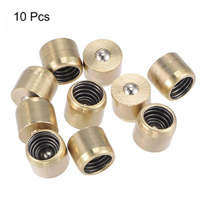 uxcell Brass Push Button Grease Oil Cup 10x8mm Ball Oiler for Lubrication System 10Pcs - size: 10x8mm