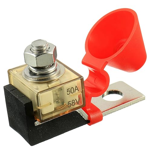 50 AMP MRBF Terminal Block Fuse Holder Single Stud 5/16" (M8) Compact Rated Battery Fuse 50A - size: 50A