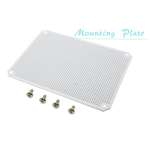 Zulkit Junction Box ABS Plastic Waterproof IP65 Electrical Boxes Hinged Shell Outdoor Universal Project Enclosure with Mounting Plate and Wall Brackets Grey (390x290x160 mm) - size: 15.4" x 11.4" x 6.3"