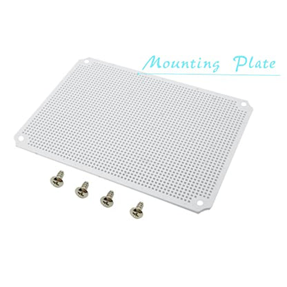 Zulkit Junction Box ABS Plastic Waterproof IP65 Electrical Boxes Hinged Shell Outdoor Universal Project Enclosure with Mounting Plate and Wall Brackets Grey (390x290x160 mm) - size: 15.4" x 11.4" x 6.3"
