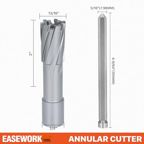 EASEWORK TOOL Carbide-Tipped Annular Cutter, 13/16" Diameter x 2" Depth - size: 13/16"x2"