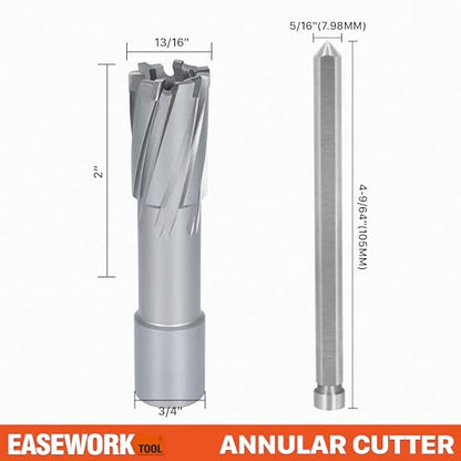 EASEWORK TOOL Carbide-Tipped Annular Cutter, 13/16" Diameter x 2" Depth - size: 13/16"x2"