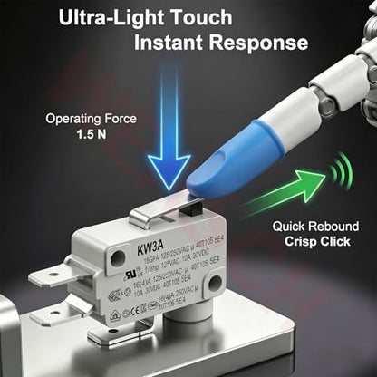 6 Pack Short Hinge Lever Micro Switch, 16A 125/250V SPDT - size: V-151-1C25