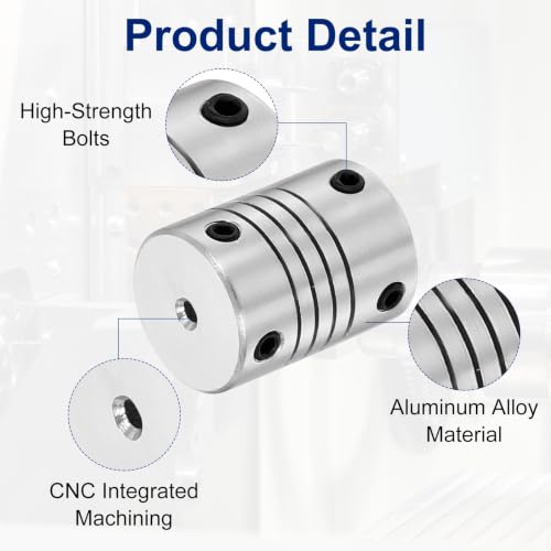 Flexible Shaft Coupling(2mm|3mm): 4 Pcs Silver Aluminum Alloy - color: Silver, size: 2mm x 3mm (15mm OD, 25mm L)