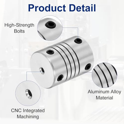 Flexible Shaft Coupling(2mm|3mm): 4 Pcs Silver Aluminum Alloy - color: Silver, size: 2mm x 3mm (15mm OD, 25mm L)