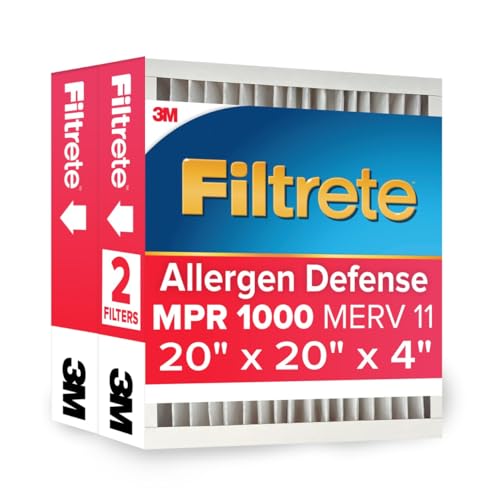 Filtrete 20x20x4 Air Filter, MERV 11, MPR 1000, 2 HVAC Filters