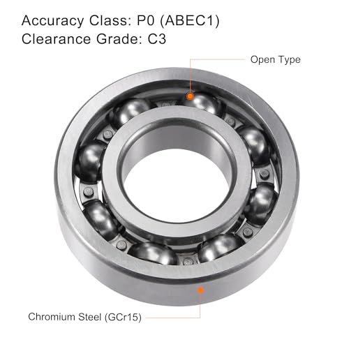 uxcell 6308 Deep Groove Ball Bearings 40x90x23mm Chrome Steel, Open Type - size: 40x90x23mm