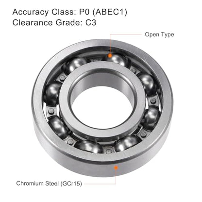 uxcell 6308 Deep Groove Ball Bearings 40x90x23mm Chrome Steel, Open Type - size: 40x90x23mm