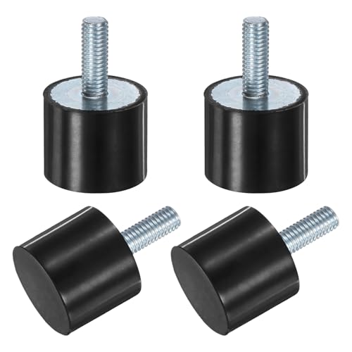 M METERXITY 4-Pack Rubber Mounts D30mmxH25mm Male Vibration Isolators Cylindrical Shock Absorber W M8 x 23mm Studs for Air Compressor/Car/Pump/Boat/Garage Motor/Bobbins Rubber Isolators - size: M8 x 23mm, 30mm x 25mm