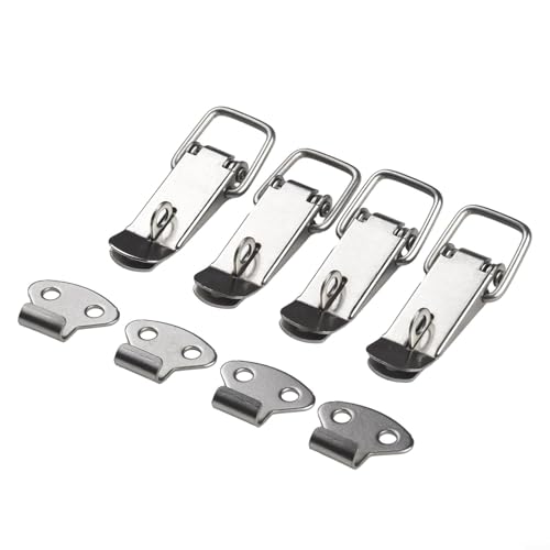 4Pc Latch Catch Iron Cabinet Boxes Handle Toggle Lock Clamp Hasp Heavy Duty Latches,Holding Capacity Pull For Lid Jig Tool Box Case