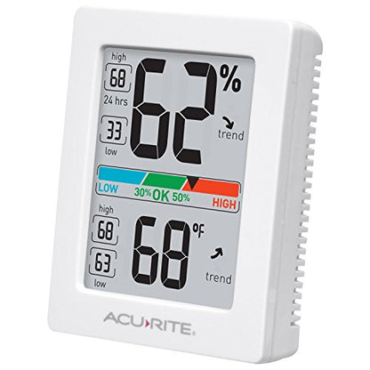 AcuRite Humidity Meter Hygrometer and Indoor Digital Thermometer with Temperature Gauge and Humidity Gauge,Room Thermometer Comfort Scale,3 x 2.5 Inches,White (01083M),(Pack of 12) - size: 3 x 2.5 Inches (Pack of 12)