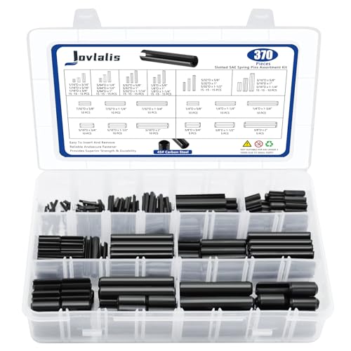 SAE Roll Pin Set, 370 Pcs Roll pin Assortment, Slotted Spring Pins - size: 370pcs SAE Roll Pin