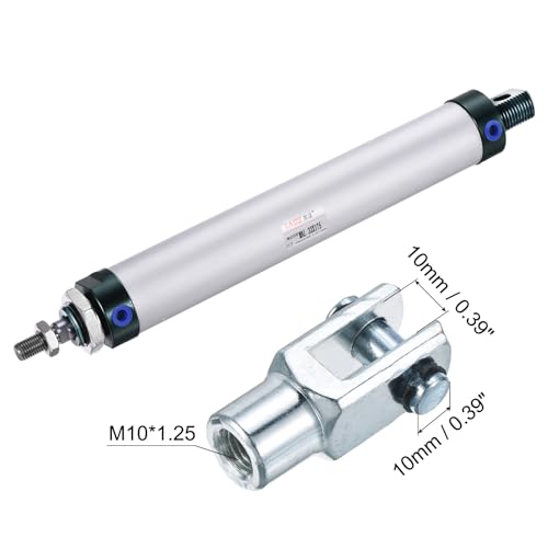 MECCANIXITY Pneumatic Air Cylinder Double Action MAL32X175 32mm Bore 175mm Stroke with Y Connector and 4Pcs Quick Fitting Set - size: 32X175 mm