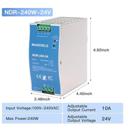 MAKERELE 24V MDR DIN Rail Power Supply 240W - style: 240W-24V