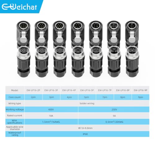 LP16 3PIN Industrial Waterproof Connector IP68 Quickly Plugging Aviation Connector Solder-Assembly M16 3PIN Circular Connector Fast Release Electrical Connector Male Plug&Female Socket - size: 3 Pin, style: Male Plug / Female Socket