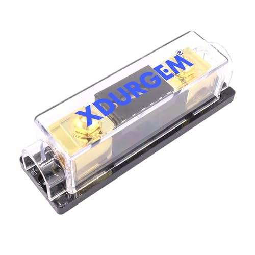 0/2/4 Gauge AWG in Line ANL Fuse Holder with 500 Amp Fuse,Gold-Plated,for Automobiles, Trucks,Ships,Etc - size: 500A