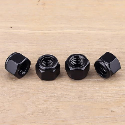 EASTLO #8-32 Lock Nuts Black, Nylon Insert Locknuts 304 Stainless Steel A2-70 Grade, Self Clinching Nuts, Coarse Thread, 100 PCS - size: #8-32