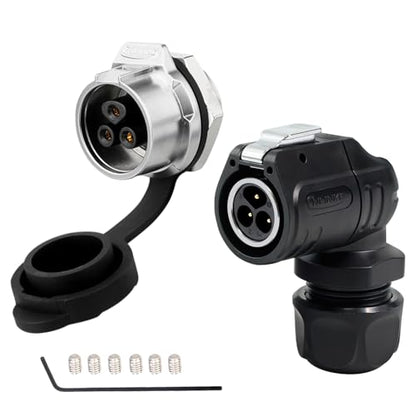 CNLINKO LP-16 3 Pin Right Angle IP68 Waterproof Connector Screw Assembly - style: Single-Hole Socket