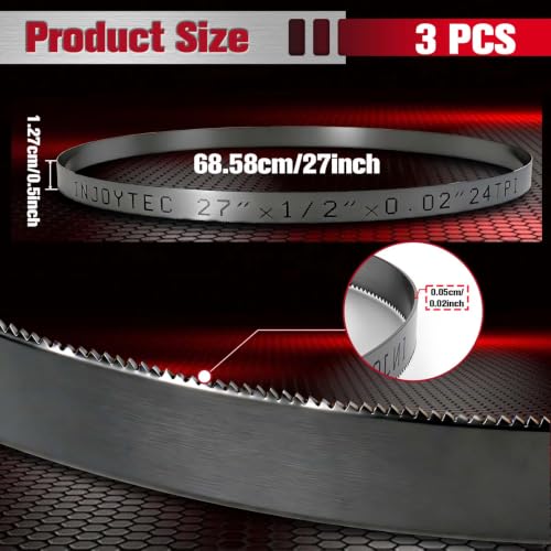27 Inch Bandsaw Blades 24 TPI Sub-Compact Portable Band Saw Blades - size: 24T