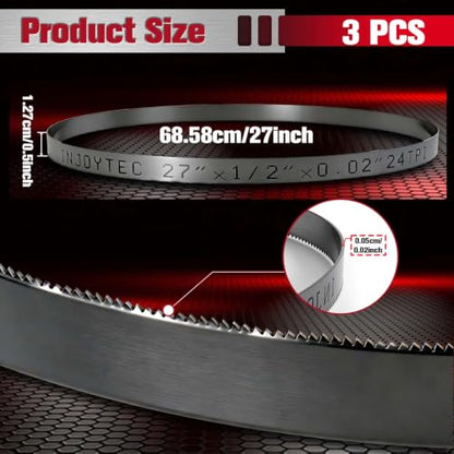 27 Inch Bandsaw Blades 24 TPI Sub-Compact Portable Band Saw Blades - size: 24T