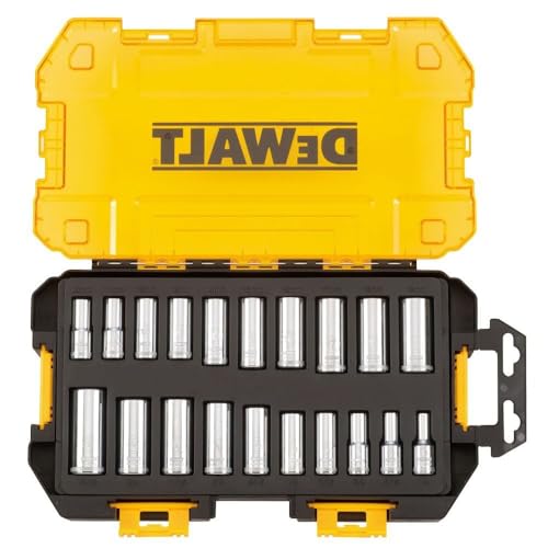 DEWALT DWMT73812 Tool Kit 3/8'' Drive Deep Socket Set, 20 Piece - size: One Size, style: 3/8" Drive