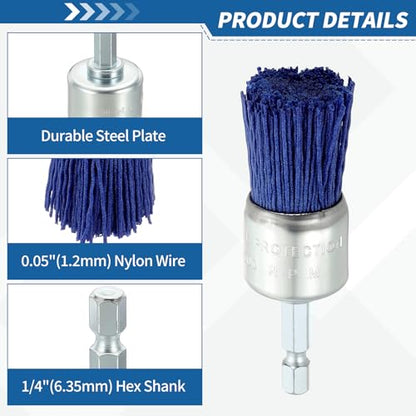 6Pack Wire Brush for Drill Set with 1/4" Hex Shank