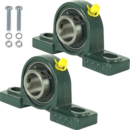 AR-PRO 2-Pack UCP205-16 Mounted Pillow Block Ball Bearing - Bearing Steel Bearings 1" Bore with Solid Cast Iron Base - Self Alignment - size: UCP205-16