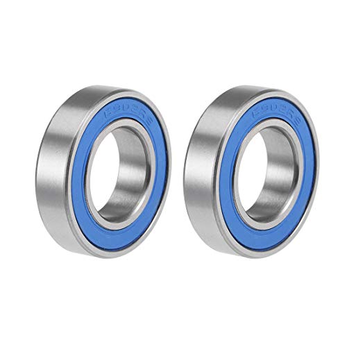 uxcell 6902-2RS Deep Groove Ball Bearings 15mm x 28mm x 7mm Double Sealed Chrome Steel Blue Cover P6(ABEC3) 2pcs - size: 15x28x7mm