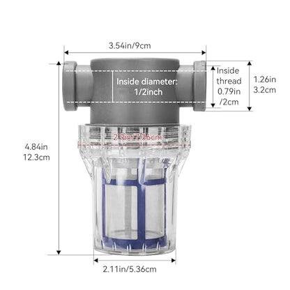 1/2'' Female NPT in-Line Strainer - Garden Hose Filter for High Pressure Washer, Sediment Filter with 100 Mesh Stainless Steel Screen (1/2'' 100 Mesh) - style: 1/2'' 100Mesh
