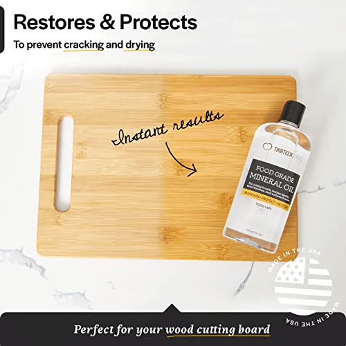 Thirteen Chefs Mineral Oil - 12oz Food Grade Conditioner for Wood Cutting Board, Countertop & Butcher Block, Lubricant for Knife or Meat Grinder - Safe USP Finish on Marble, Soapstone (Pack of 2) - size: 12 Fl Oz (Pack of 2)