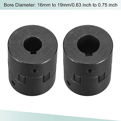 MECCANIXITY Flexible Coupling Shaft 16mm to 19mm 51mm x 44mm Motor Coupler Joint