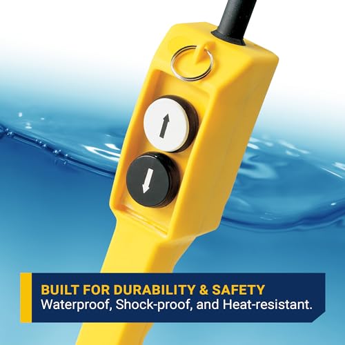 ASI P02.1 2-Button Ergonomic Grip Pendant Station, 600 Volt Maximum Operating Voltage, 1NO/1NC Contact, Up-Down Arrows, Waterproof, Shock-Proof