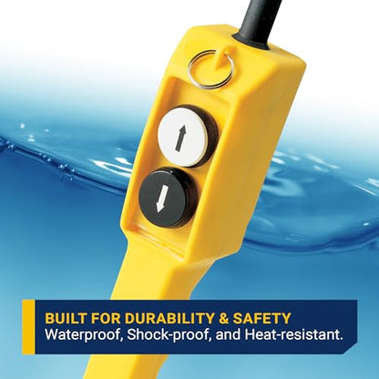 ASI P02.1 2-Button Ergonomic Grip Pendant Station, 600 Volt Maximum Operating Voltage, 1NO/1NC Contact, Up-Down Arrows, Waterproof, Shock-Proof