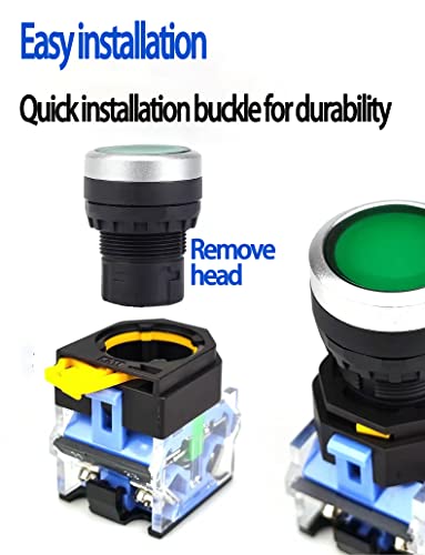 Green Start Push Button Station Box 22mm IP65 Cover for Industrial Control - color: Green instantaneous switch box