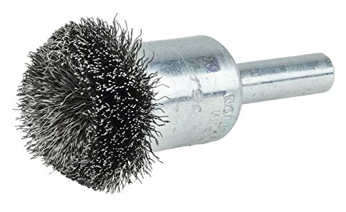 Weiler 10033 1" Circular Flared Crimped Wire End Brush, .006" Steel Fill, Made in the USA - size: 0.006 Wire Size, style: Steel