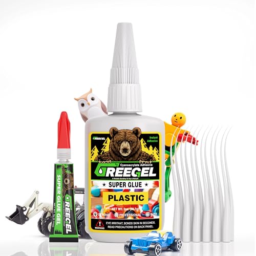 Plastic CA Glue, 2 oz Clear Super Glue for Plastic Models 3D Prints - size: 2 Ounce, style: Plastic Super Glue