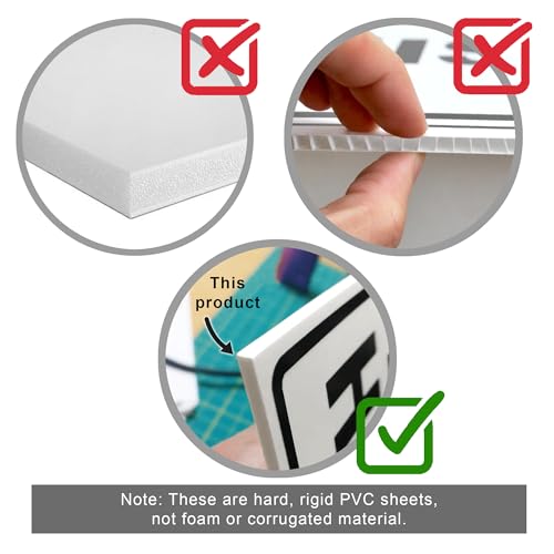 White Plastic Sheet Rigid PVC 1/8" Thick, 8x12, Pack of 3 by Mujoiny Panel Board for Signage Display Industrial DIY Crafts