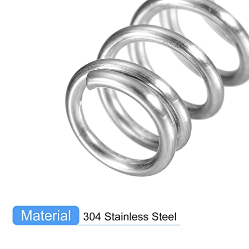uxcell Compression Spring, 5Pcs 304 Stainless Steel, 6mm OD, 0.8mm Wire Size, 35mm Free Length, Silver Tone - size: 6x0.8x35mm