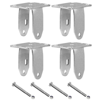 5" X 2" Heavy Duty Rigid Caster Yoke, Zinc Plated Steel Frame and 4" X 4-1/2", Replacement Caster Fork (4 pcs) - style: 4 pcs