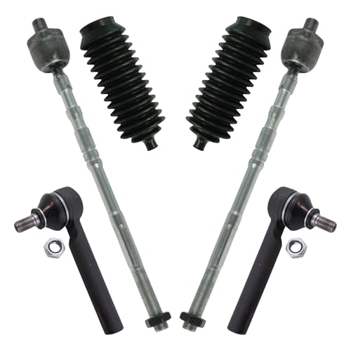 TRQ Front Steering Kit Steering Rack & Pinion Bellow Tie Rod - style: PSA48867