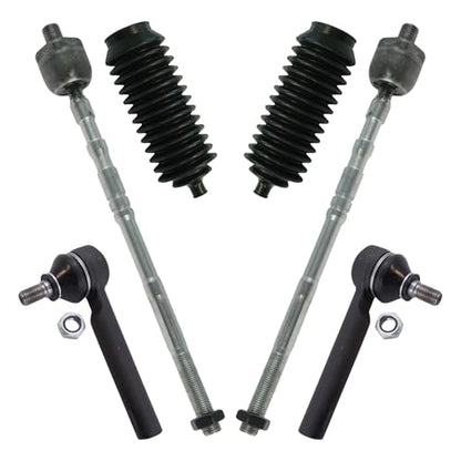 TRQ Front Steering Kit Steering Rack & Pinion Bellow Tie Rod - style: PSA48867