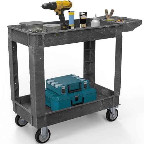 DWVO 40 x 17 in Heavy Duty Rolling Utility Cart on Wheels, Grey - color: Gray, size: 40"x17"