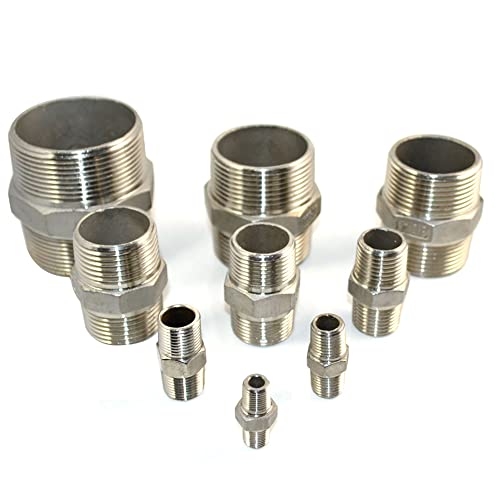 2" x 2" NPT Male Threaded Hex Nipple,Stainless Steel 304 Quick Coupler Pipe Fitting - size: 2 Inch