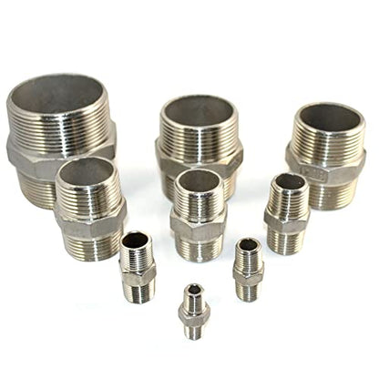 2" x 2" NPT Male Threaded Hex Nipple,Stainless Steel 304 Quick Coupler Pipe Fitting - size: 2 Inch