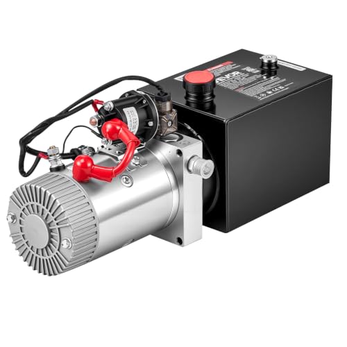 VEVOR 4 Quart Hydraulic Pump DC 12V 1.6KW Single Acting Dump Trailer Pump - size: 4 Quart Single Acting, style: Single Acting
