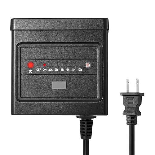 60W Low Voltage Landscape Transformer with Timer and Photocell Sensor, 120V AC to 12V DC, Dusk to Dawn and 2/4/6/8/10 Countdown Timer, Weatherproof, Heavy Duty for LED Spotlight, Pathway Light