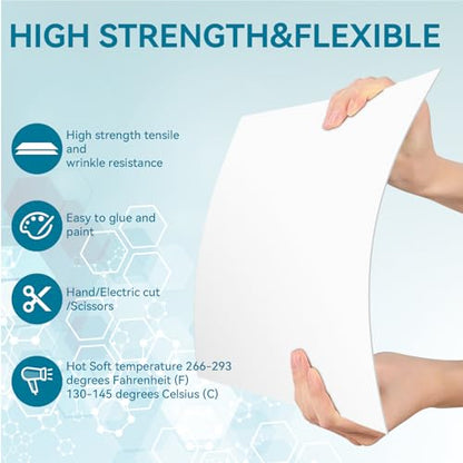 5 Pack White Plastic Sheets 12x16x0.04 in Flexible High Tensile Plastic Sheets Hard Plastic Panel for DIY Materials Handicrafts Home Decoration - size: 16x12x0.04in