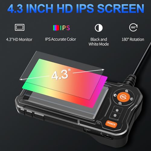 Endoscope Camera with Light for Mechanic Automotive HVAC Wall Inspection