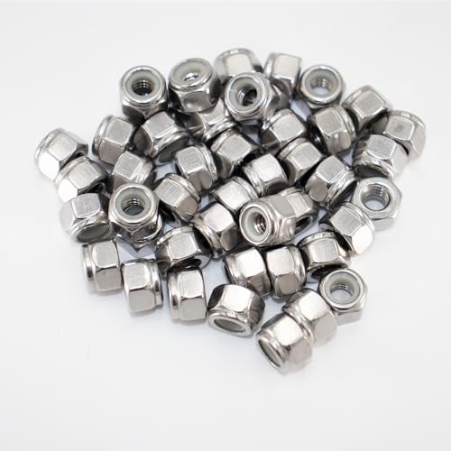 1/4-20 Lock Nut, 50Pcs 304 Stainless Steel Nylock Insert Locking Nuts - size: 1/4"-20 (50 pcs)